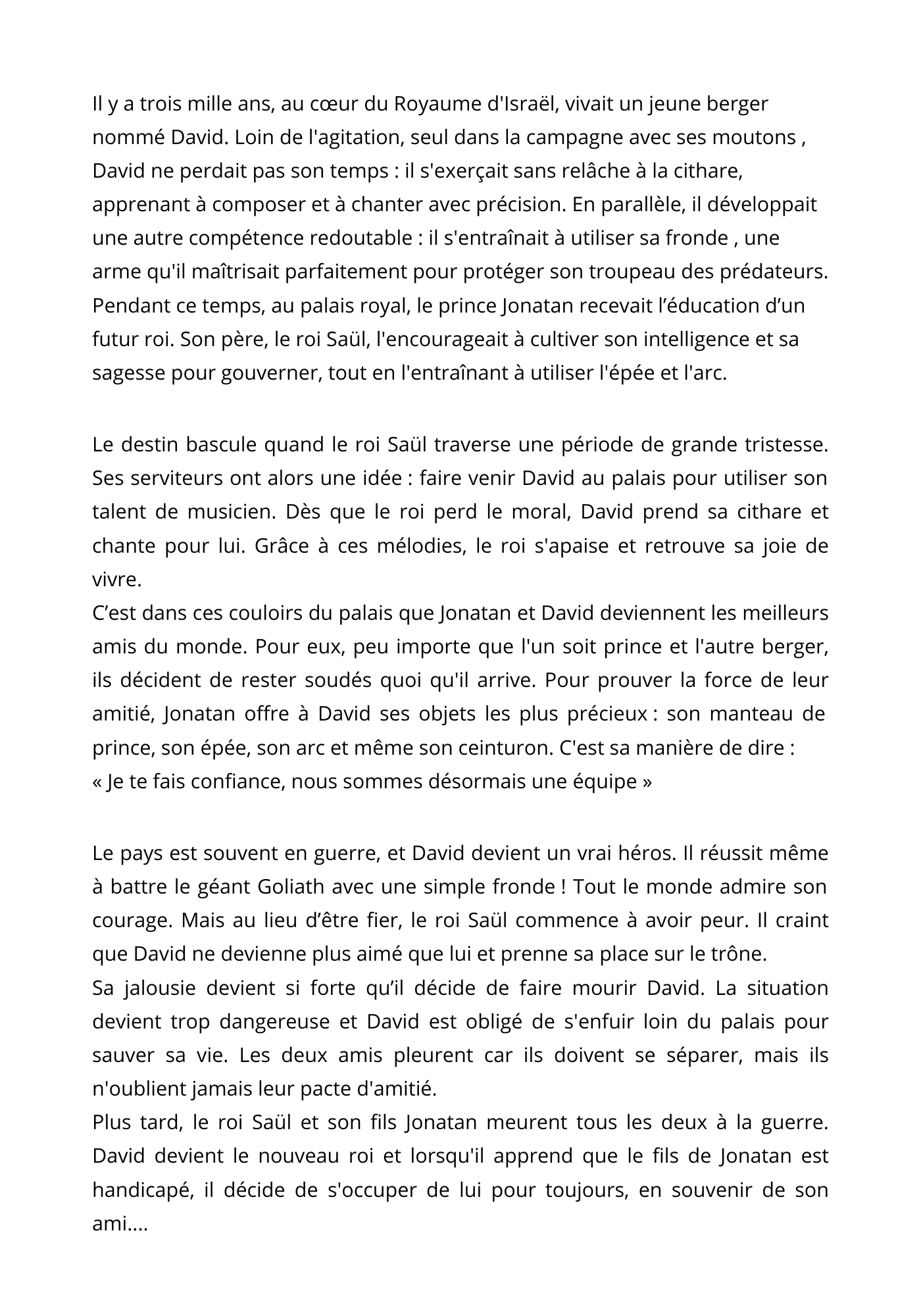 L'histoire CE1-CE2- David Le berger