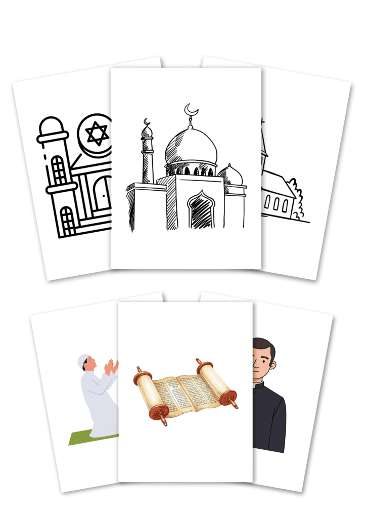 Fiches : symboles religieux | Activité gratuite enfants