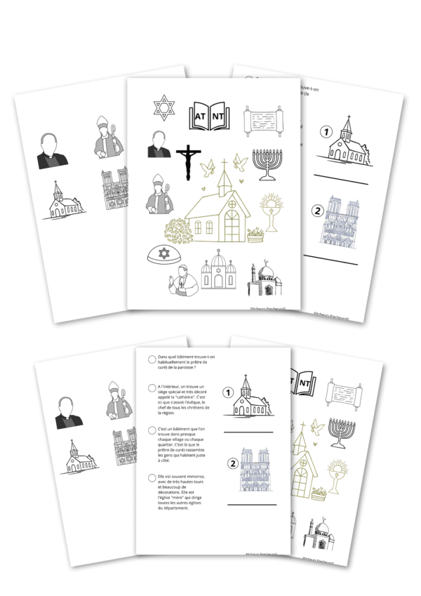 Découverte de l'église catholique — Activités illustrées gratuites pour enfants