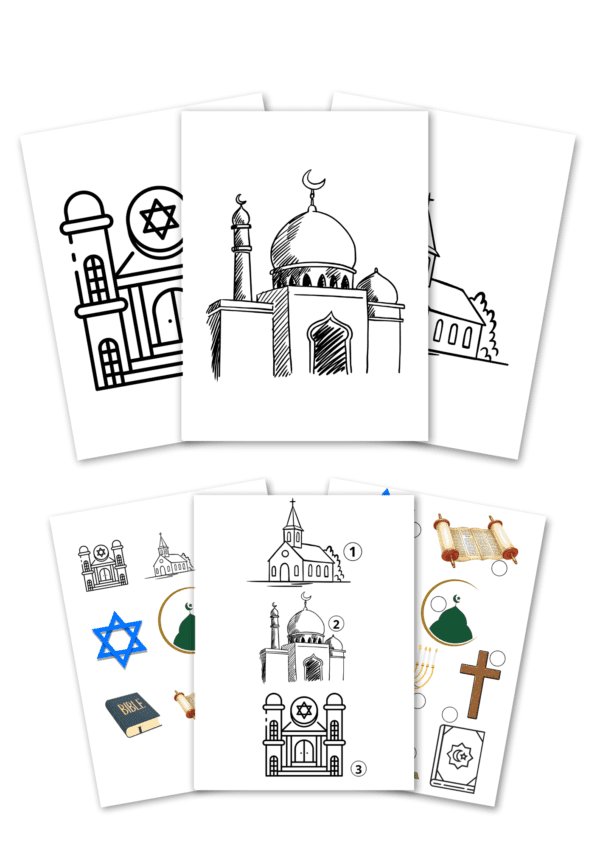 Les lieux de prière — 3 exercices interreligieux gratuits pour enfants